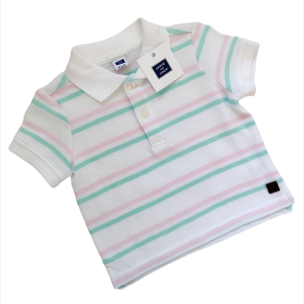 NWT Janie & Jack infant striped polo shirt 6-12mo